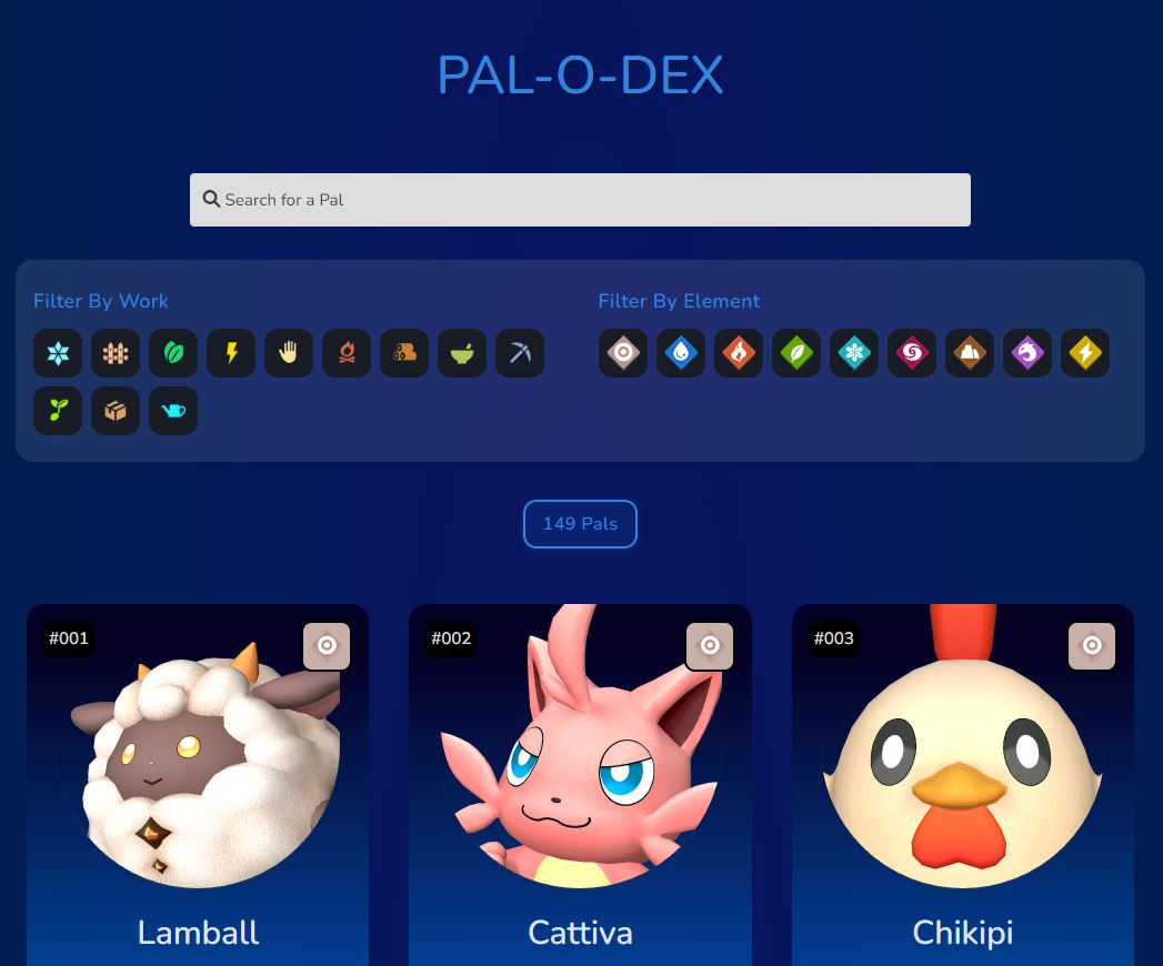 PalOdex project screenshot