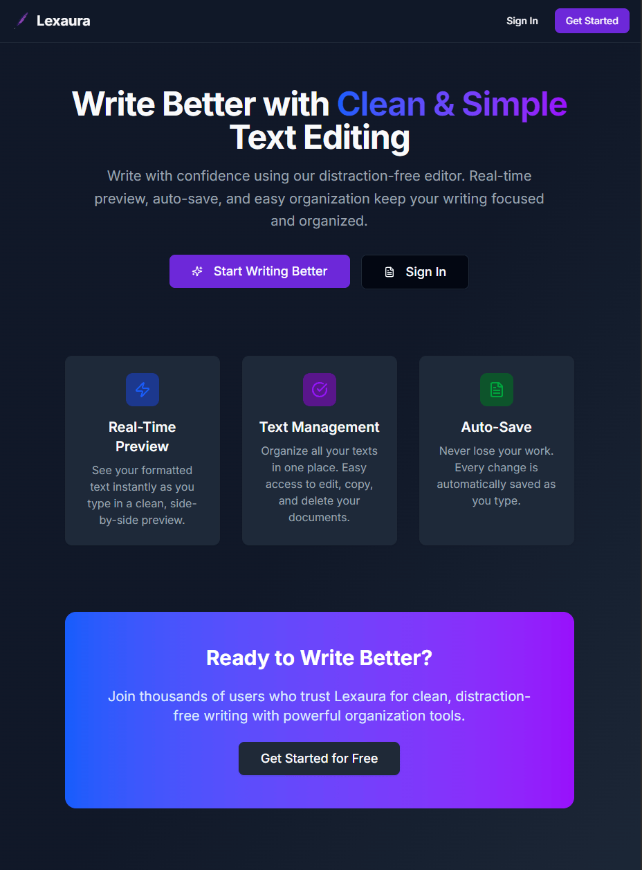 Lexaura project screenshot
